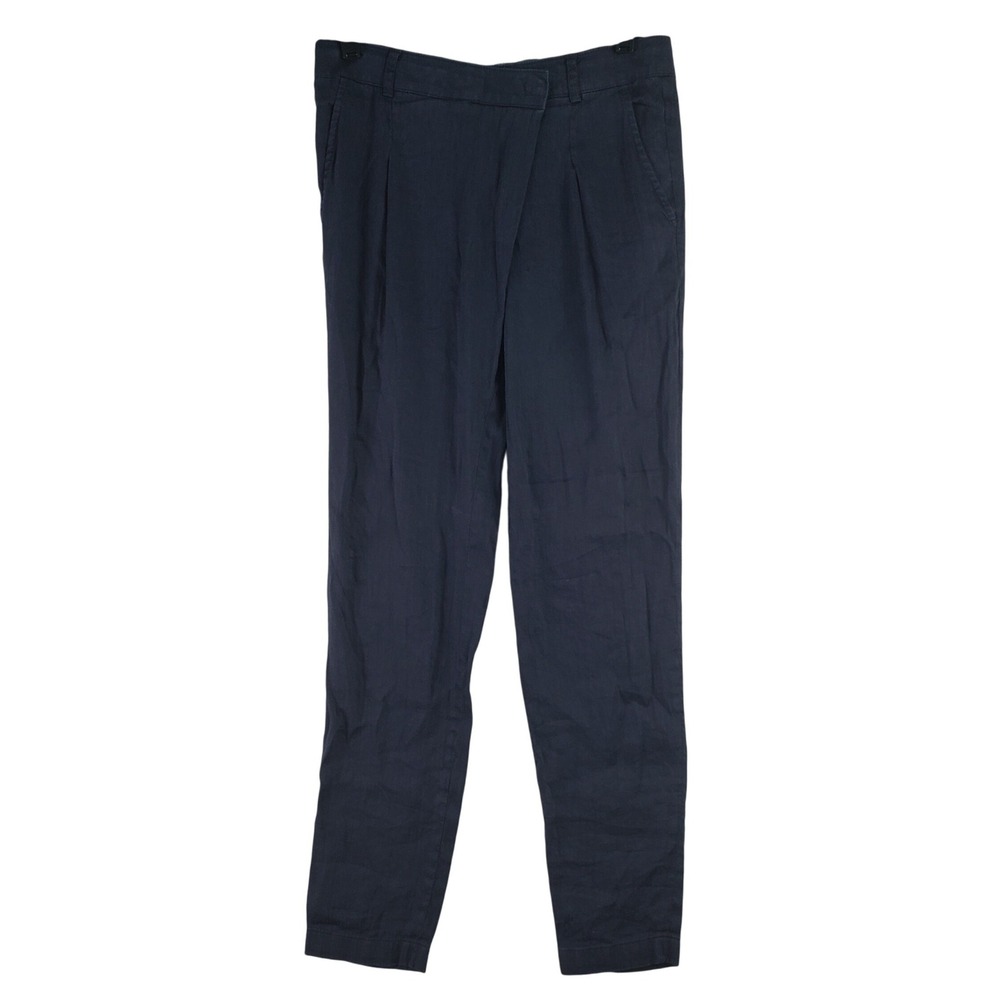 Vince Tapered Trousers Women 0 Navy Blue Asymmetrical Wrap Modern Professional